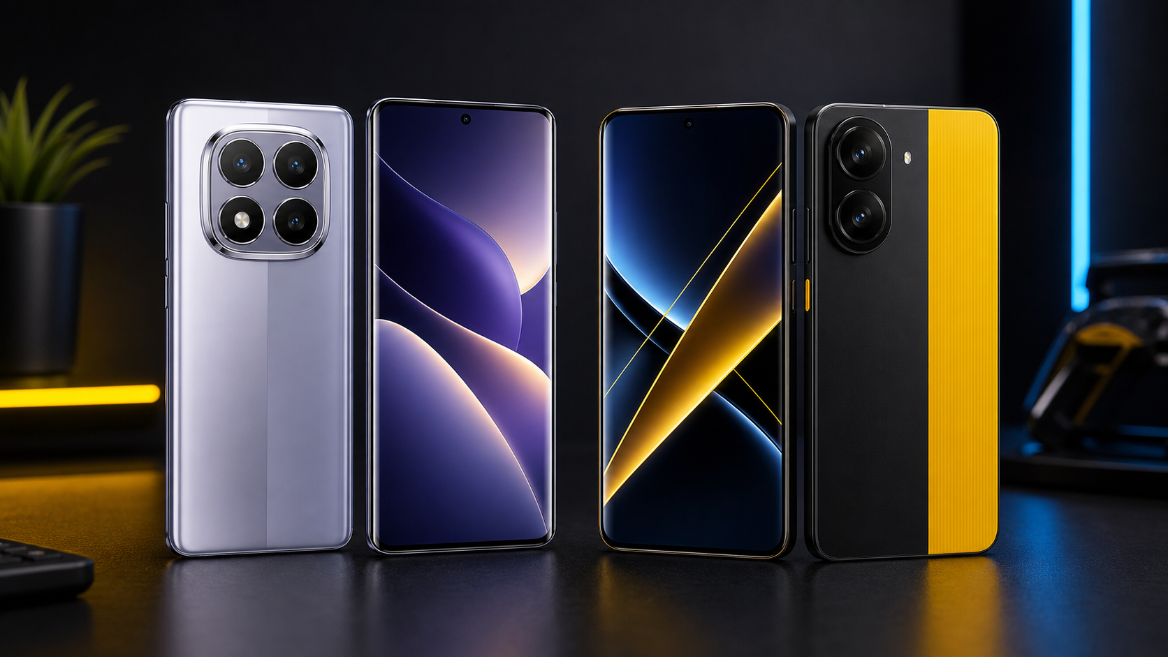 Imagem original realista comparando Redmi Note 14 Pro e POCO X7 Pro