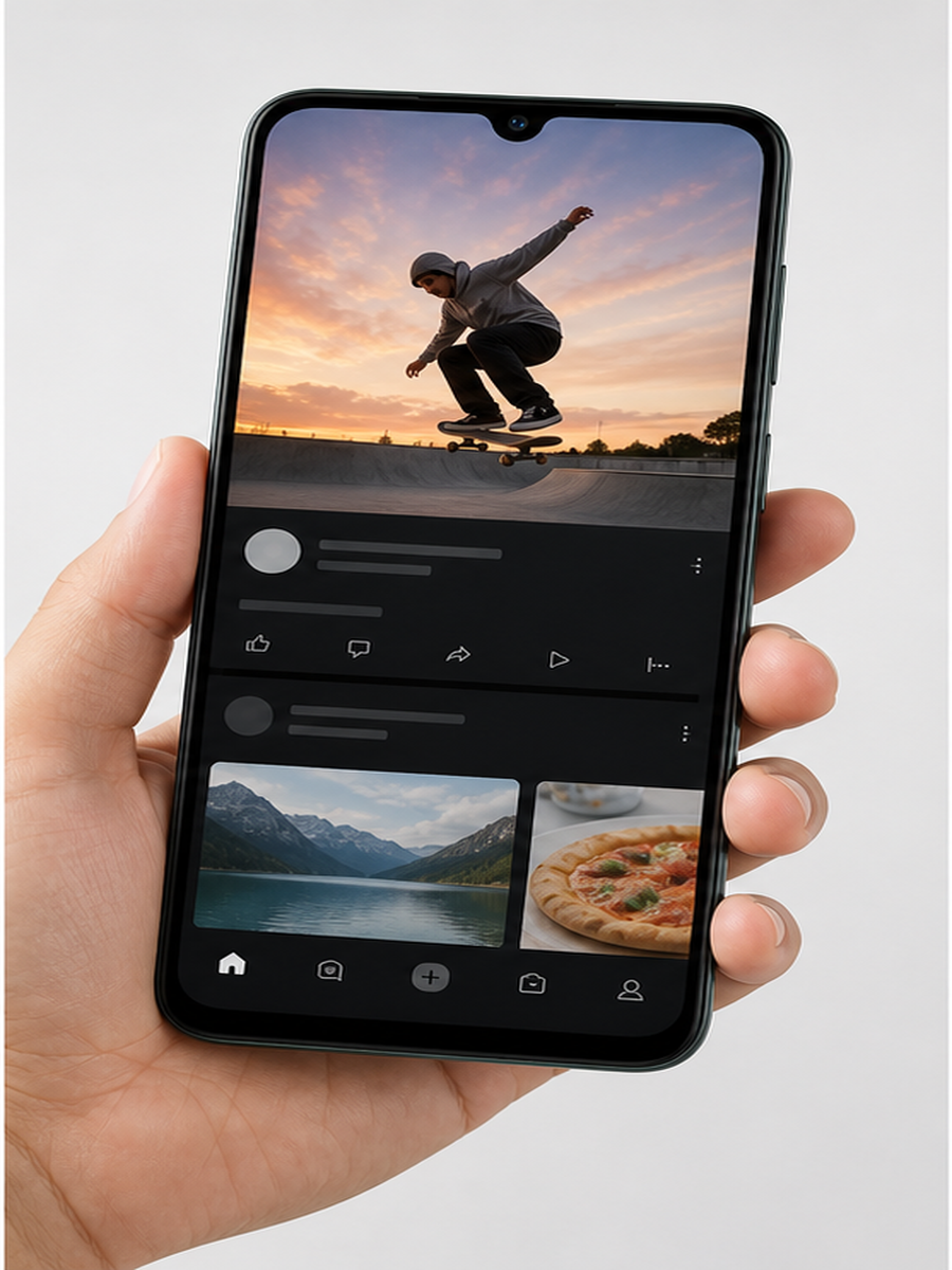 Tela grande do Redmi 14C para videos e redes sociais em celular barato de 2026